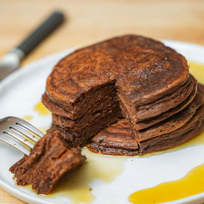 Chocolate Protein Pancakes using Casein